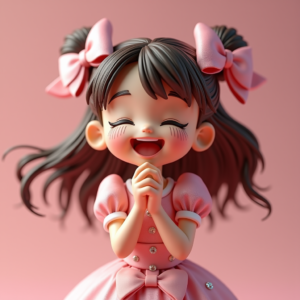 3D Toys — Magical Girl Character With Flowing Ribbon-trimmed Character #0030 (Midjourney)