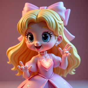 3D Toys — Magical Girl Character With Flowing Ribbon-trimmed Character #0084 (Firefly)