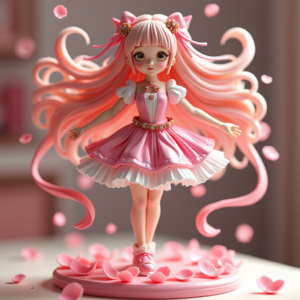 3D Toys — Magical Girl Character With Flowing Ribbon-trimmed Character #0108 (Firefly)