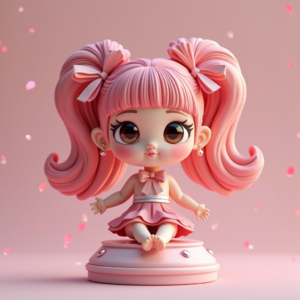 3D Toys — Magical Girl Character With Flowing Ribbon-trimmed Character #0168 (Firefly)