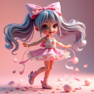 3D Toys — Magical Girl Character With Flowing Ribbon-trimmed Character #0180 (Firefly)