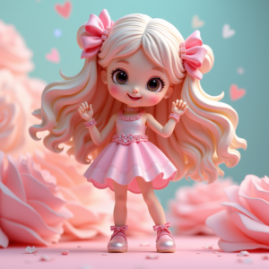 3D Toys — Magical Girl Character With Flowing Ribbon-trimmed Character #0192 (Firefly)
