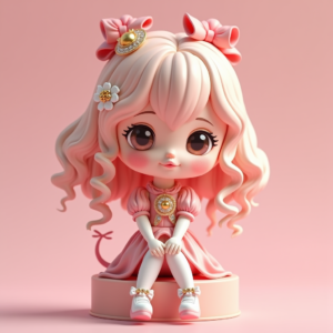 3D Toys — Magical Girl Character With Flowing Ribbon-trimmed Character #0204 (Firefly)