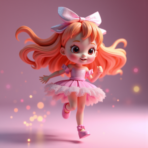 3D Toys — Magical Girl Character With Flowing Ribbon-trimmed Character #0222 (Midjourney)