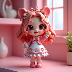 3D Toys — Magical Girl Character With Flowing Ribbon-trimmed Character #0289 (Recraft)