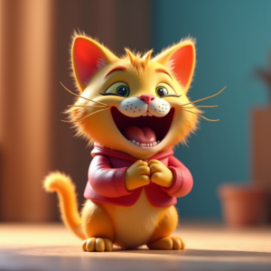 3D Toys — Mischievous Cartoon Cat Character Mid-pounce With Character #0228 (Firefly)