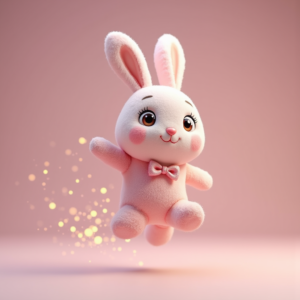 3D Toys — Round-eyed Pastel Bunny Plush Character With Character #0003 (Leonardo)