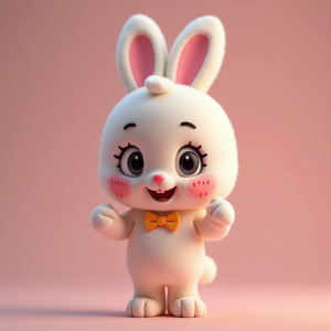 3D Toys — Round-eyed Pastel Bunny Plush Character With Character #0045 (Krea)
