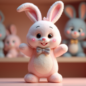 3D Toys — Round-eyed Pastel Bunny Plush Character With Character #0081 (Krea)