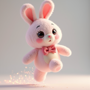 3D Toys — Round-eyed Pastel Bunny Plush Character With Character #0147 (Leonardo)