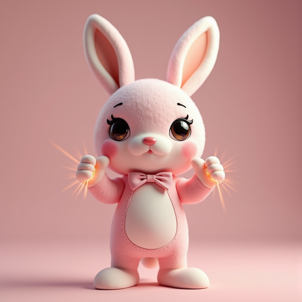3D Toys — Round-eyed Pastel Bunny Plush Character With Character #0153 (Krea)
