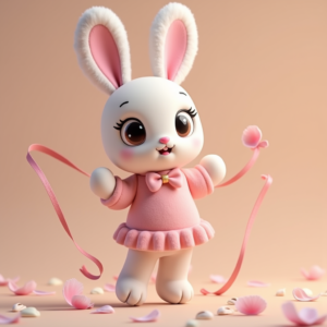 3D Toys — Round-eyed Pastel Bunny Plush Character With Character #0177 (Krea)