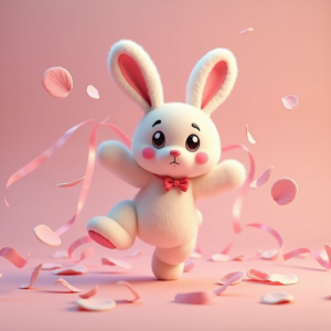 3D Toys — Round-eyed Pastel Bunny Plush Character With Character #0268 (Seedream)