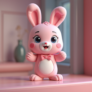 3D Toys — Round-eyed Pastel Bunny Plush Character With Character #0280 (Seedream)