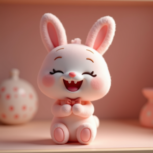 3D Toys — Round-eyed Pastel Bunny Plush Character With Character #0298 (Gemini)