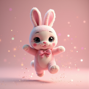 3D Toys — Round-eyed Pastel Bunny Plush Character With Character #0310 (Gemini)