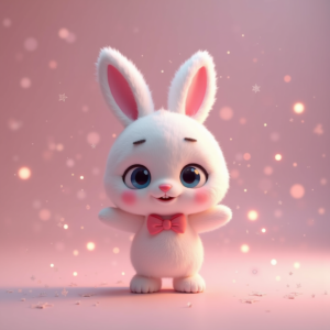 3D Toys — Round-eyed Pastel Bunny Plush Character With Character #0316 (Seedream)
