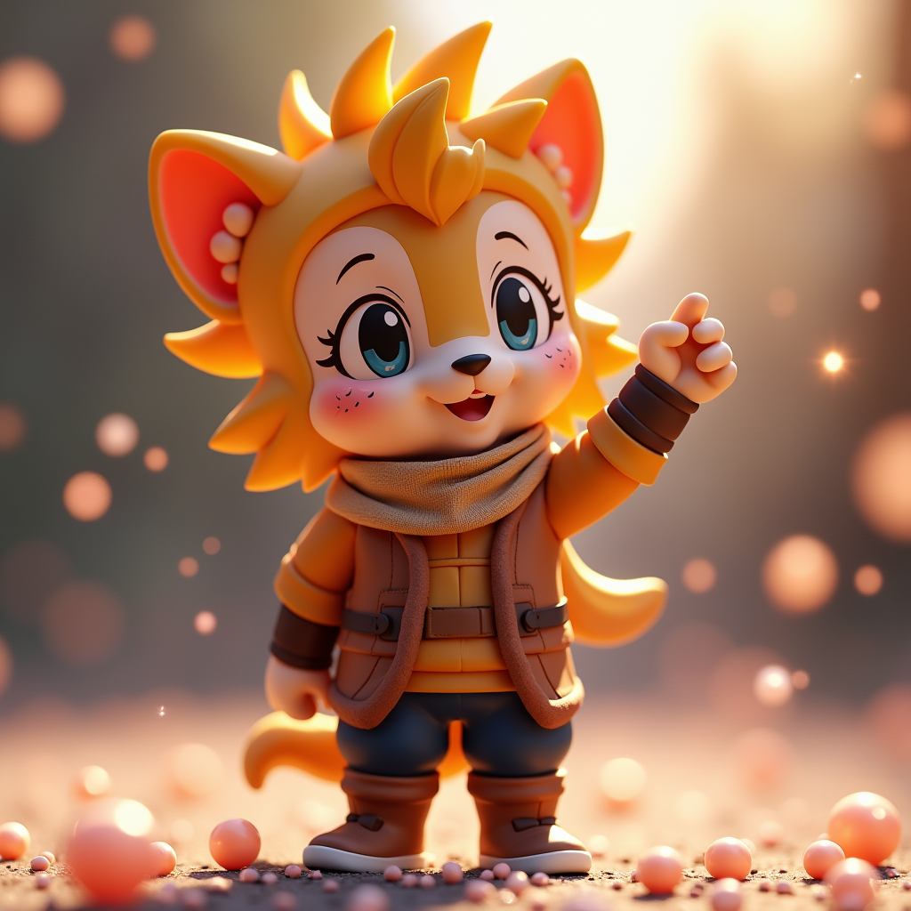 3D Toys — Spiky-haired Anime Hero In A Battle-worn Character #0122 (Ideogram)