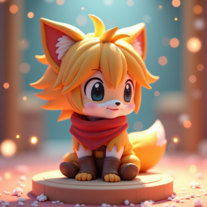 3D Toys — Spiky-haired Anime Hero In A Battle-worn Character #0327 (Leonardo)