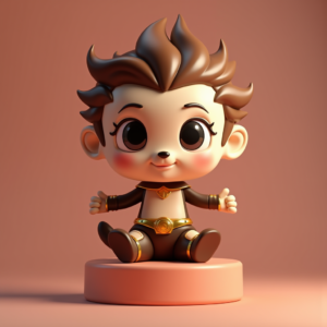 3D Toys — Stylized 3D-render Mascot With Glossy Vinyl-toy Character #0022 (Gemini)