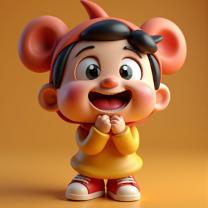 3D Toys — Stylized 3D-render Mascot With Glossy Vinyl-toy Character #0064 (Seedream)