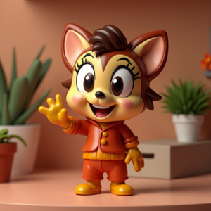 3D Toys — Stylized 3D-render Mascot With Glossy Vinyl-toy Character #0088 (Seedream)