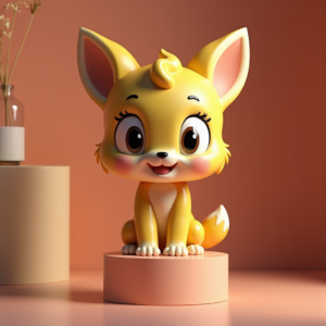 3D Toys — Stylized 3D-render Mascot With Glossy Vinyl-toy Character #0094 (Gemini)