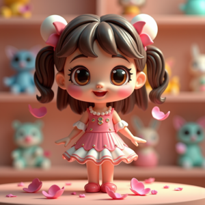 3D Toys — Stylized 3D-render Mascot With Glossy Vinyl-toy Character #0106 (Gemini)