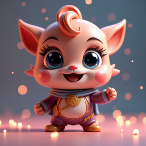 3D Toys — Stylized 3D-render Mascot With Glossy Vinyl-toy Character #0118 (Gemini)