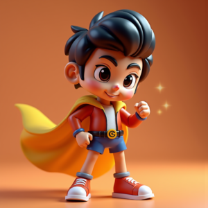 3D Toys — Stylized 3D-render Mascot With Glossy Vinyl-toy Character #0154 (Gemini)