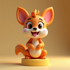 3D Toys — Stylized 3D-render Mascot With Glossy Vinyl-toy Character #0166 (Gemini)