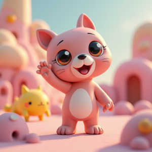 3D Toys — Stylized 3D-render Mascot With Glossy Vinyl-toy Character #0196 (Seedream)