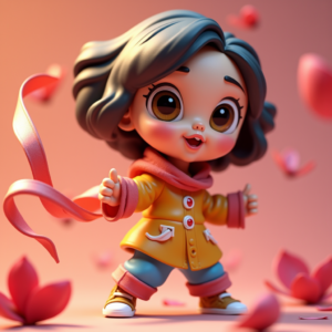 3D Toys — Stylized 3D-render Mascot With Glossy Vinyl-toy Character #0233 (Dreamina)