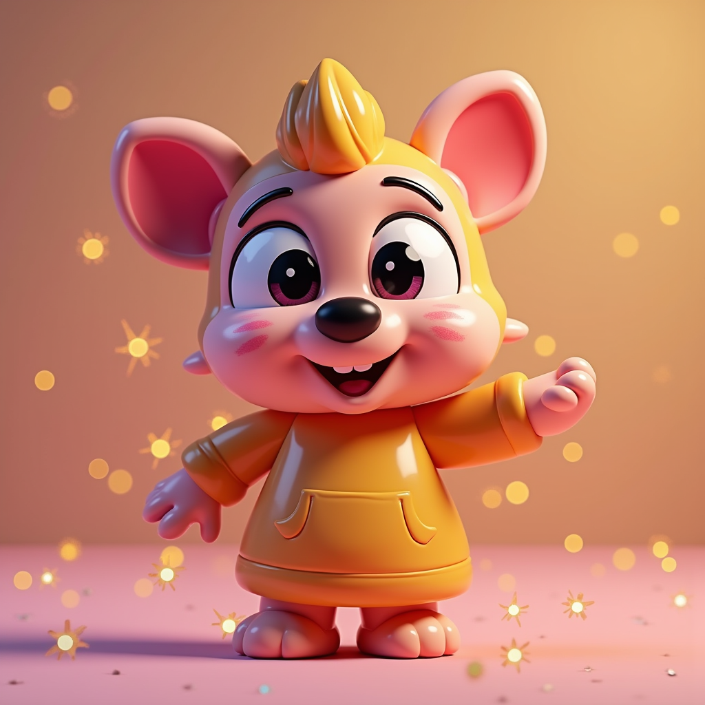 3D Toys — Stylized 3D-render Mascot With Glossy Vinyl-toy Character #0323 (ChatGPT)