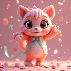 3D Toys — Stylized 3D-render Mascot With Glossy Vinyl-toy Character #0341 (Dreamina)