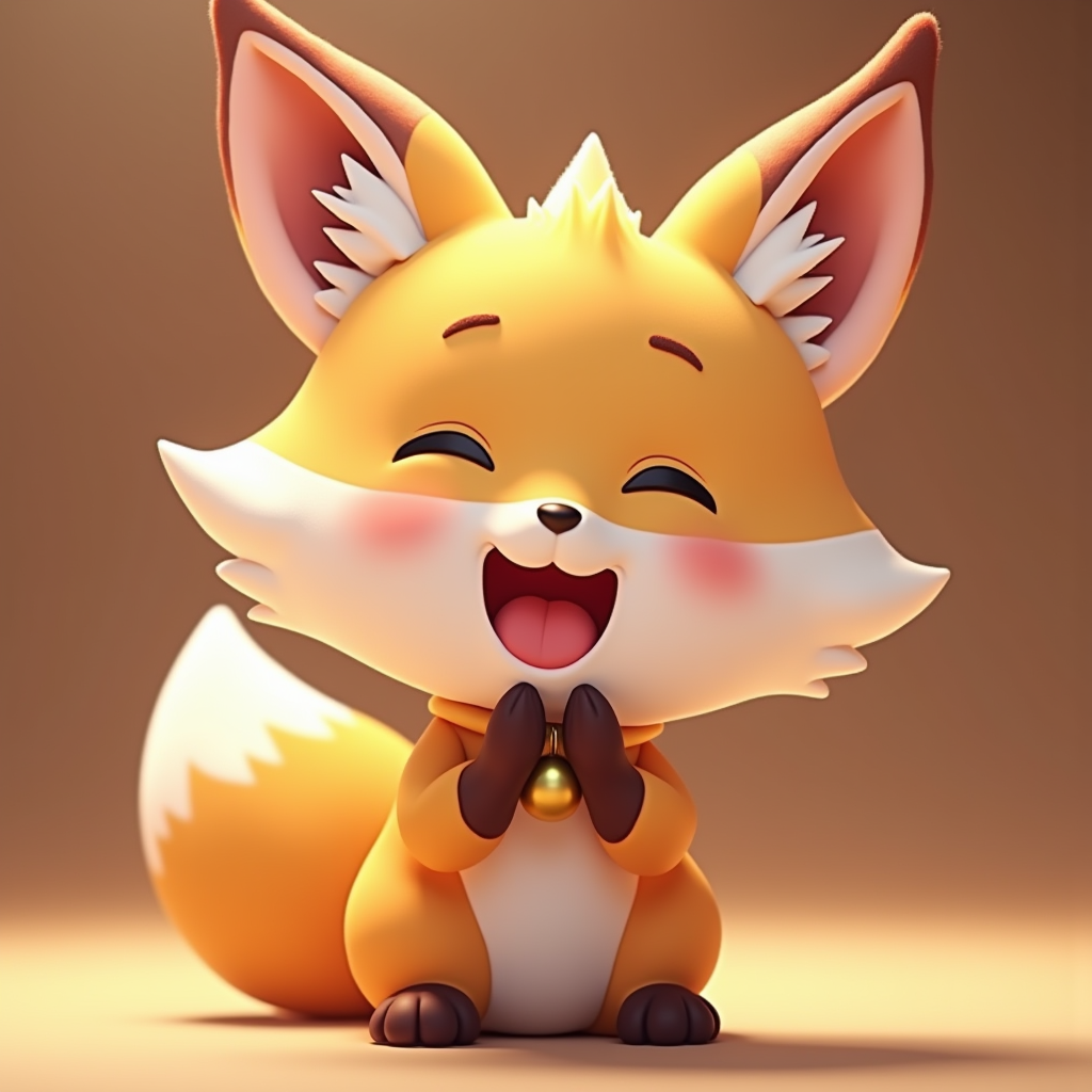 Anime — Chibi-style Fox Spirit With Fluffy Tri-colour Character #0061 (ChatGPT)