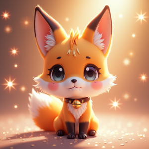Anime — Chibi-style Fox Spirit With Fluffy Tri-colour Character #0127 (Dreamina)