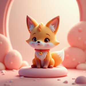 Anime — Chibi-style Fox Spirit With Fluffy Tri-colour Character #0199 (Dreamina)
