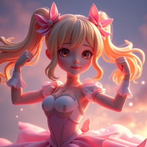 Anime — Magical Girl Character With Flowing Ribbon-trimmed Character #0012 (Gemini)