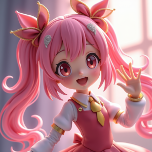 Anime — Magical Girl Character With Flowing Ribbon-trimmed Character #0018 (Seedream)