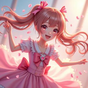 Anime — Magical Girl Character With Flowing Ribbon-trimmed Character #0072 (Gemini)