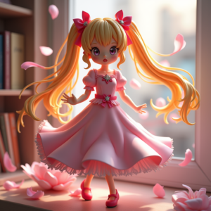 Anime — Magical Girl Character With Flowing Ribbon-trimmed Character #0108 (Gemini)