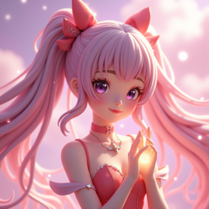 Anime — Magical Girl Character With Flowing Ribbon-trimmed Character #0192 (Gemini)