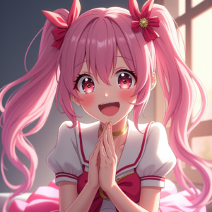Anime — Magical Girl Character With Flowing Ribbon-trimmed Character #0231 (Recraft)