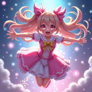 Anime — Magical Girl Character With Flowing Ribbon-trimmed Character #0243 (Recraft)
