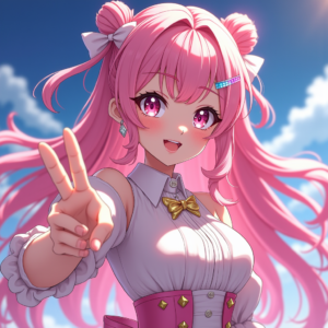 Anime — Magical Girl Character With Flowing Ribbon-trimmed Character #0249 (Stable Diffusion)