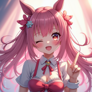 Anime — Magical Girl Character With Flowing Ribbon-trimmed Character #0255 (Recraft)