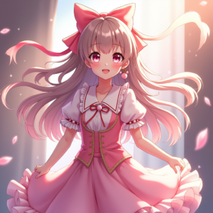 Anime — Magical Girl Character With Flowing Ribbon-trimmed Character #0273 (Stable Diffusion)