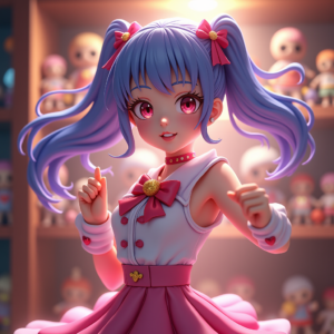 Anime — Magical Girl Character With Flowing Ribbon-trimmed Character #0285 (Stable Diffusion)