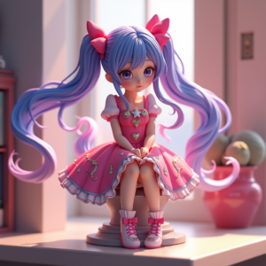 Anime — Magical Girl Character With Flowing Ribbon-trimmed Character #0297 (Stable Diffusion)
